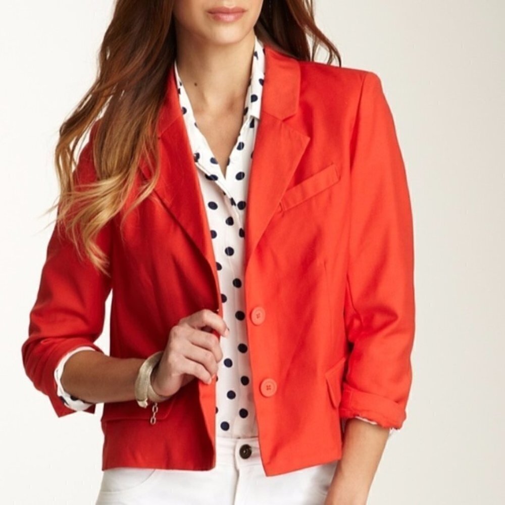 [BB Dakota] Bright Orange Naple Twill Blazer